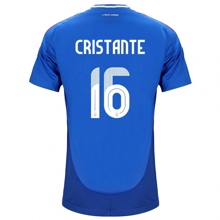 Kandiny Hombre Camiseta Italia Bryan Cristante #16 Azul 1ª Equipación 24-26 La Camisa