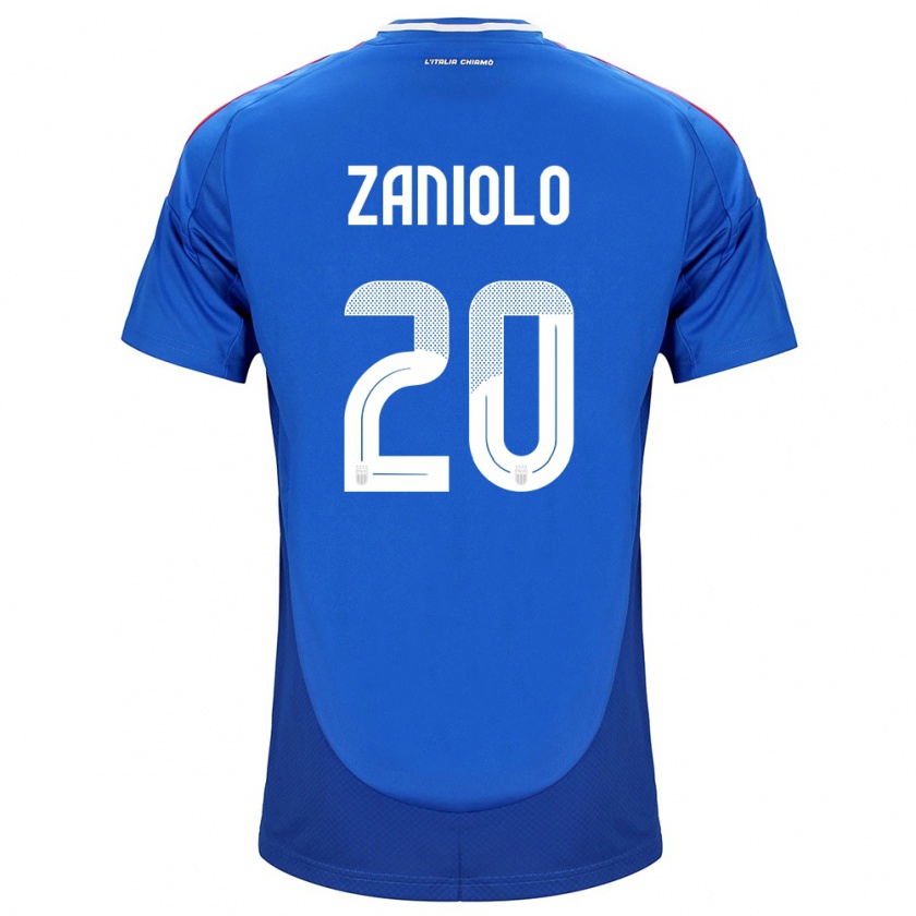 Kandiny Heren Italië Nicolò Zaniolo #20 Blauw Thuisshirt Thuistenue 24-26 T-Shirt België