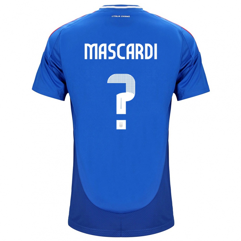 Kandiny Uomo Maglia Italia Diego Mascardi #0 Blu Kit Gara Home 24-26 Maglietta