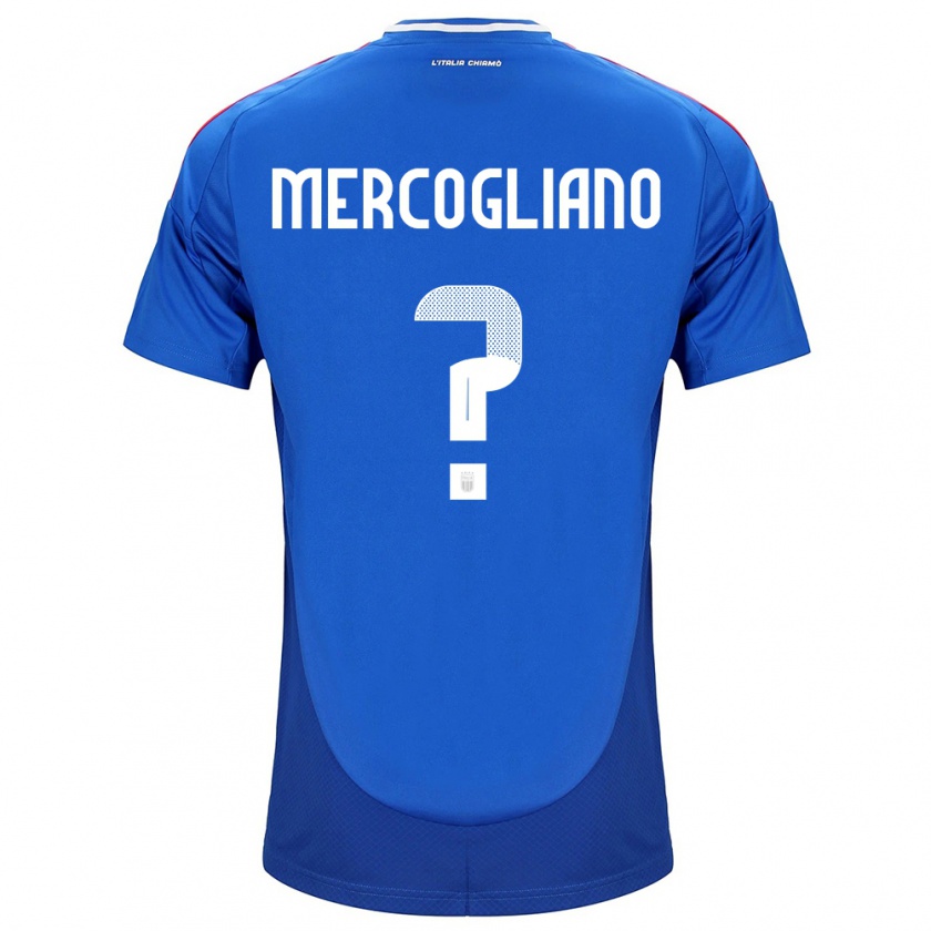 Kandiny Hombre Camiseta Italia Mattia Mercogliano #0 Azul 1ª Equipación 24-26 La Camisa