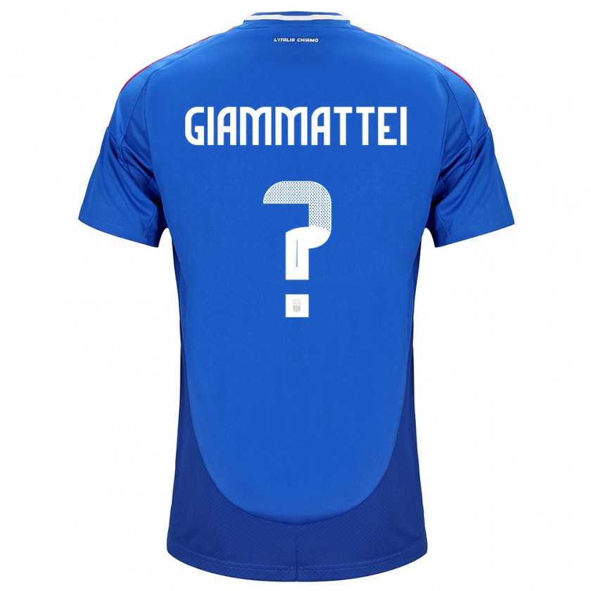 Kandiny Hombre Camiseta Italia Gioele Giammattei #0 Azul 1ª Equipación 24-26 La Camisa