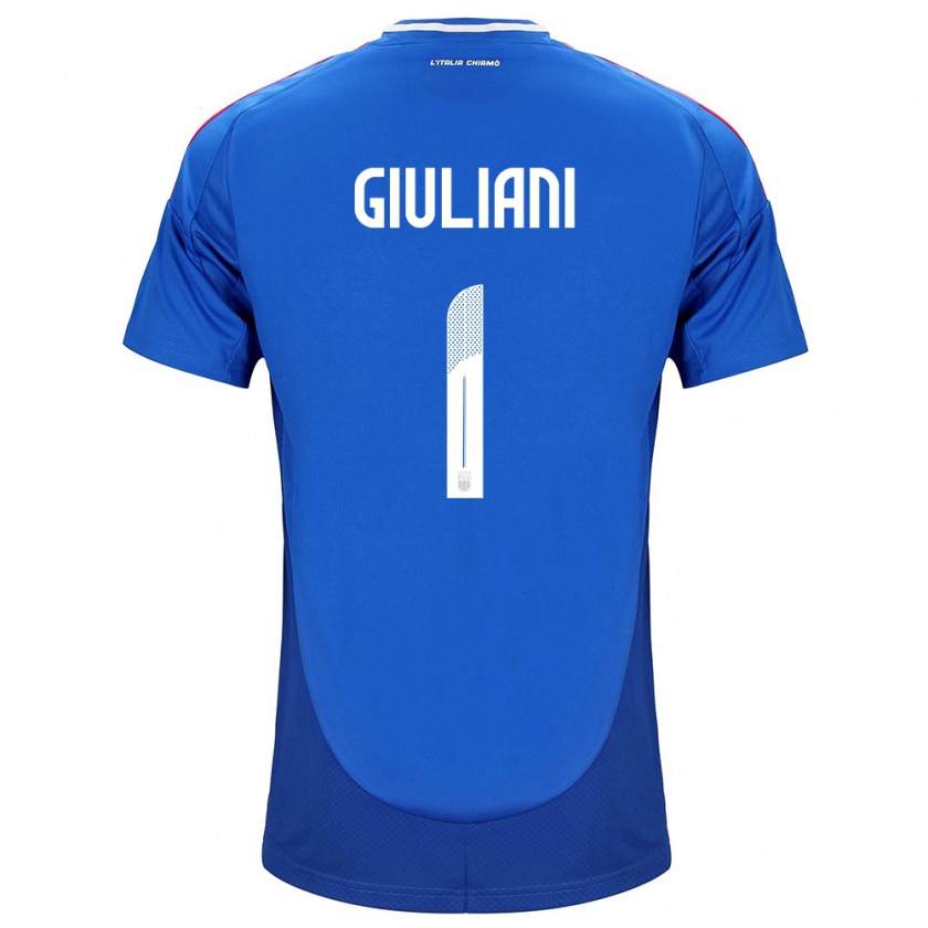 Kandiny Uomo Maglia Italia Laura Giuliani #1 Blu Kit Gara Home 24-26 Maglietta