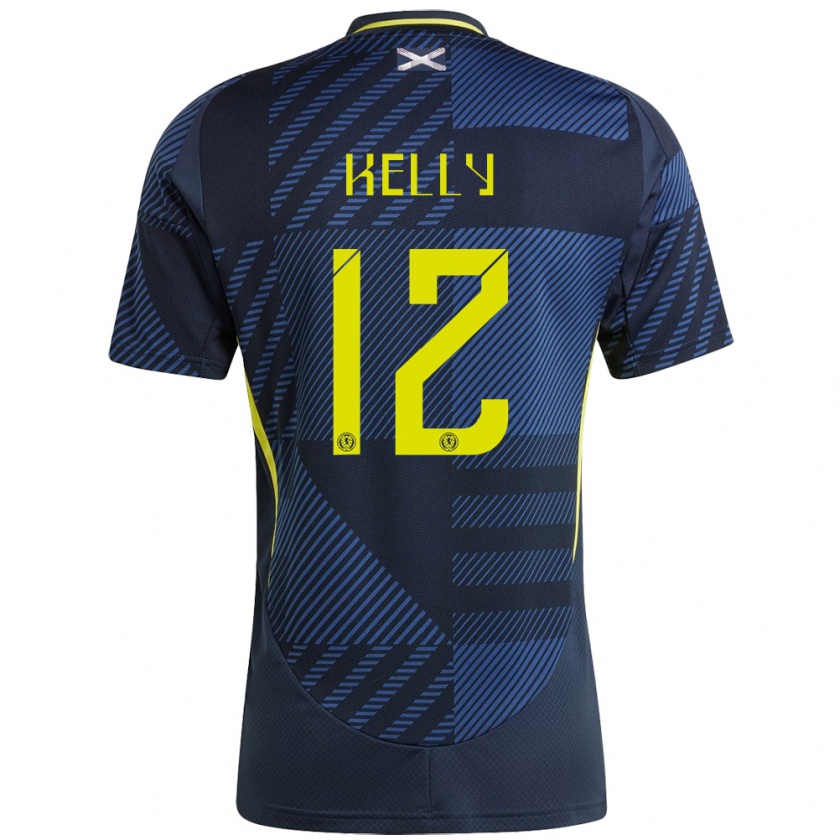 Kandiny Heren Schotland Liam Kelly #12 Donkerblauw Thuisshirt Thuistenue 24-26 T-Shirt België