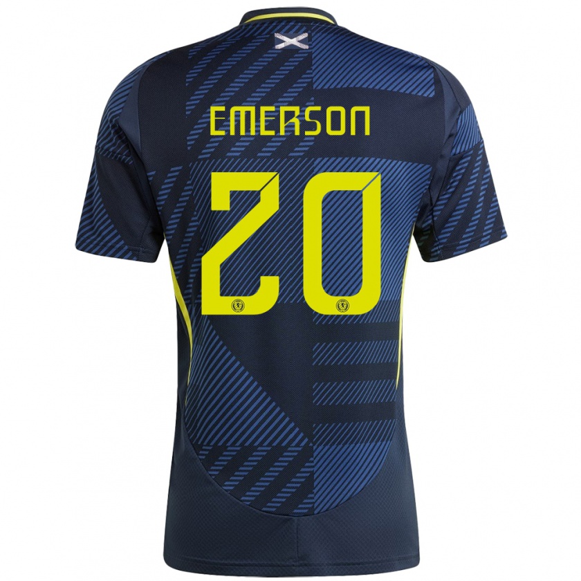 Kandiny Heren Schotland Johnny Emerson #20 Donkerblauw Thuisshirt Thuistenue 24-26 T-Shirt