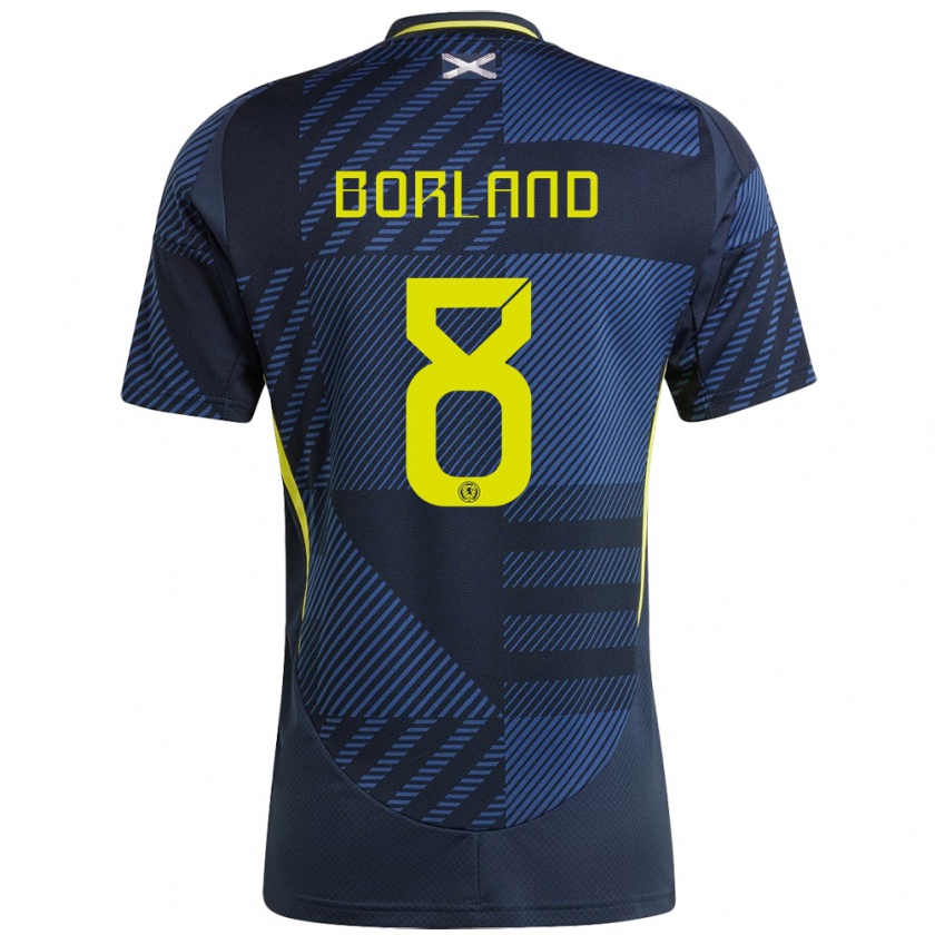 Kandiny Uomo Maglia Scotland Aidan Borland #8 Blu Scuro Kit Gara Home 24-26 Maglietta