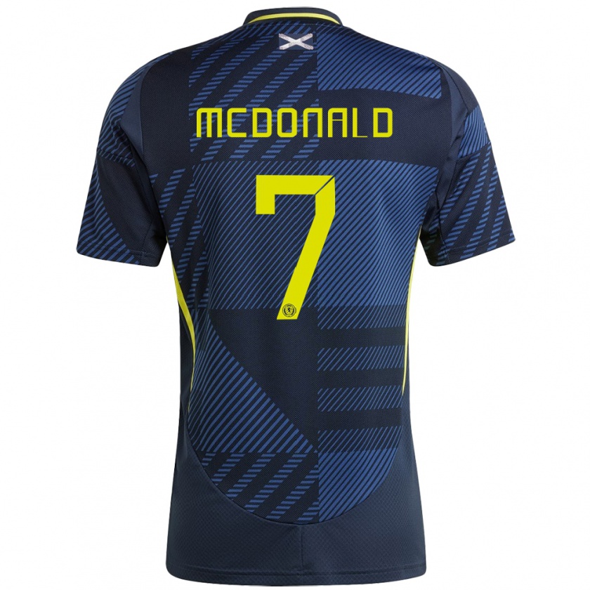 Kandiny Heren Schotland Josh Mcdonald #7 Donkerblauw Thuisshirt Thuistenue 24-26 T-Shirt België