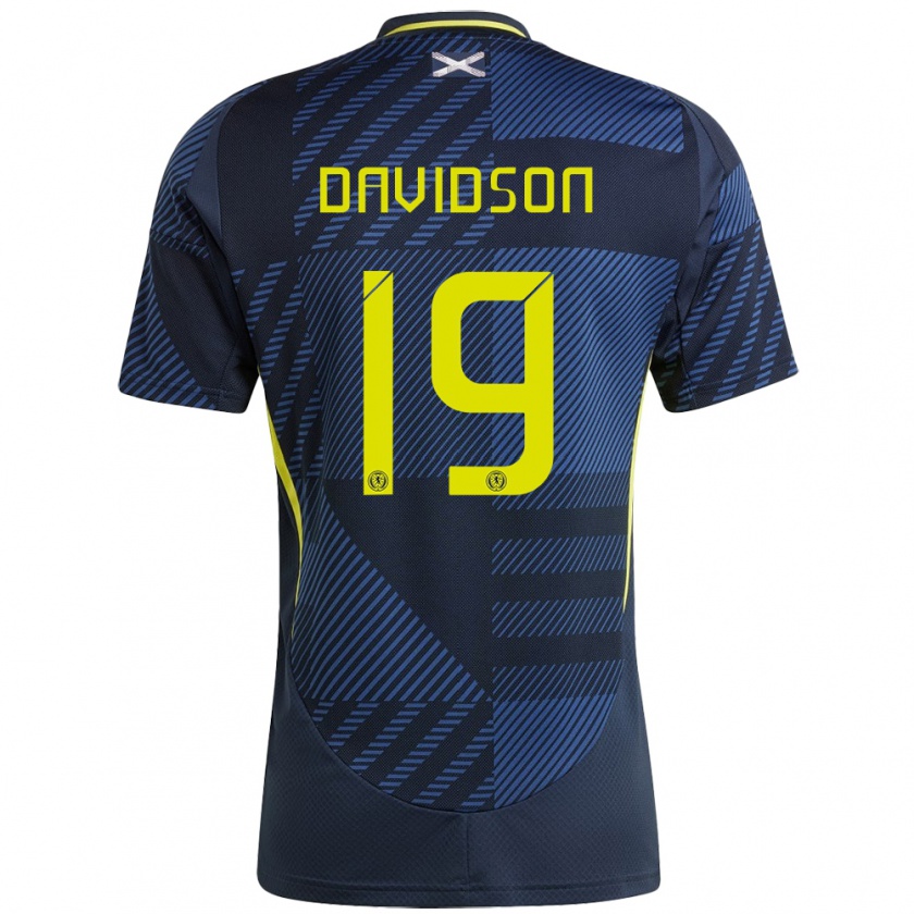 Kandiny Heren Schotland Lauren Davidson #19 Donkerblauw Thuisshirt Thuistenue 24-26 T-Shirt België