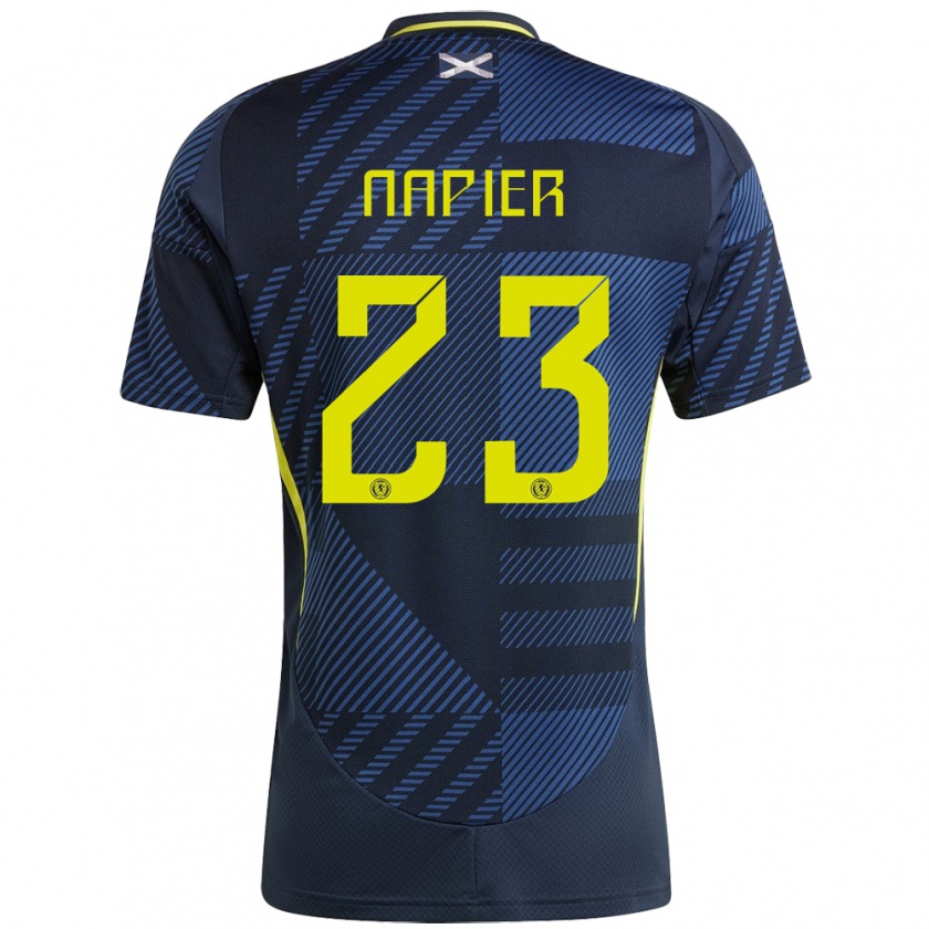 Kandiny Uomo Maglia Scotland Jamie-Lee Napier #23 Blu Scuro Kit Gara Home 24-26 Maglietta