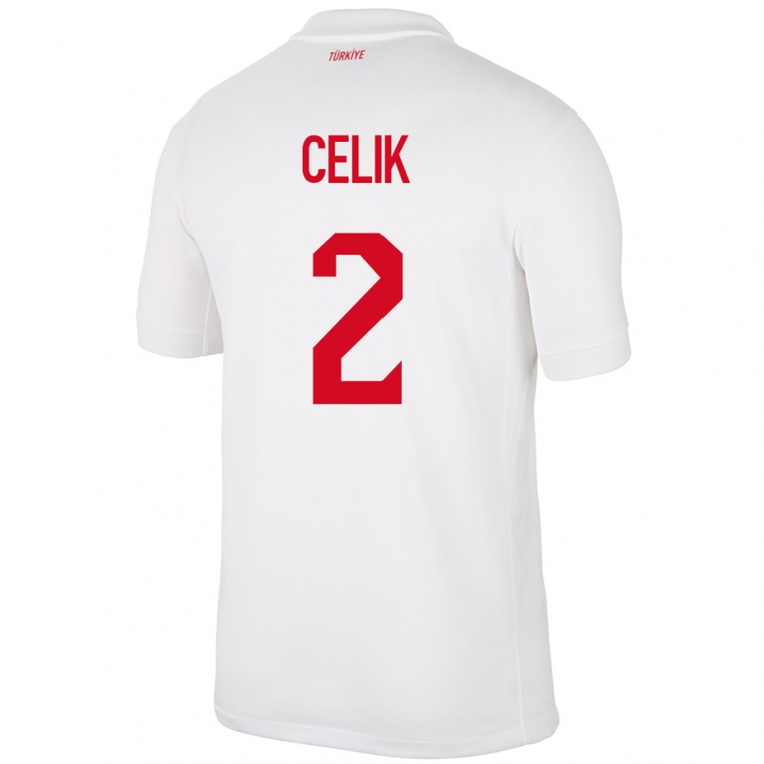 Kandiny Hombre Camiseta Turquía Zeki Çelik #2 Blanco 1ª Equipación 24-26 La Camisa México