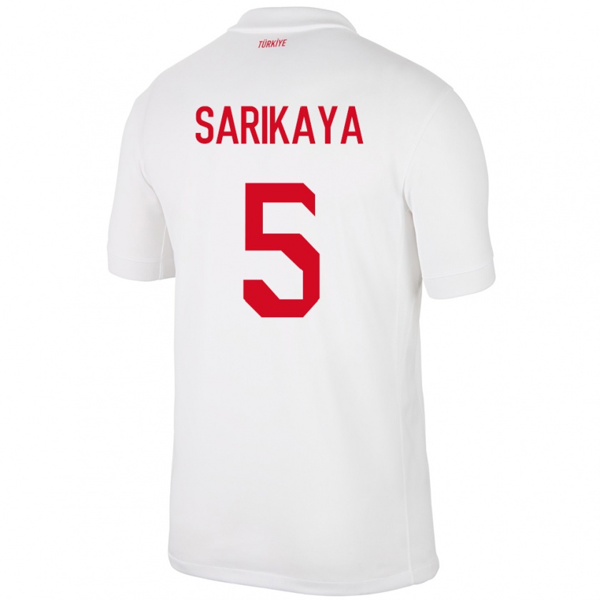 Kandiny Heren Turkije Efe Sarıkaya #5 Wit Thuisshirt Thuistenue 24-26 T-Shirt België