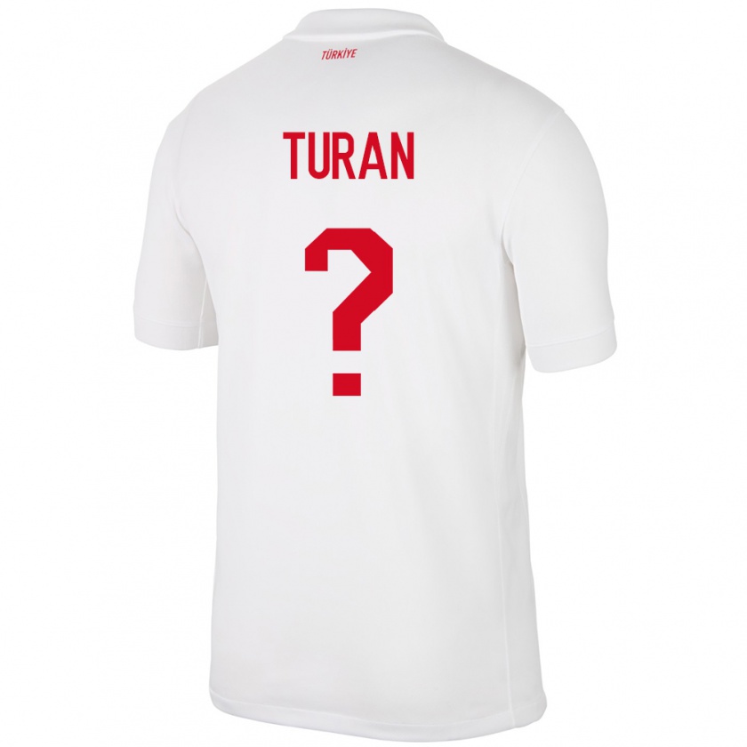 Kandiny Heren Turkije Hasan Turan #0 Wit Thuisshirt Thuistenue 24-26 T-Shirt