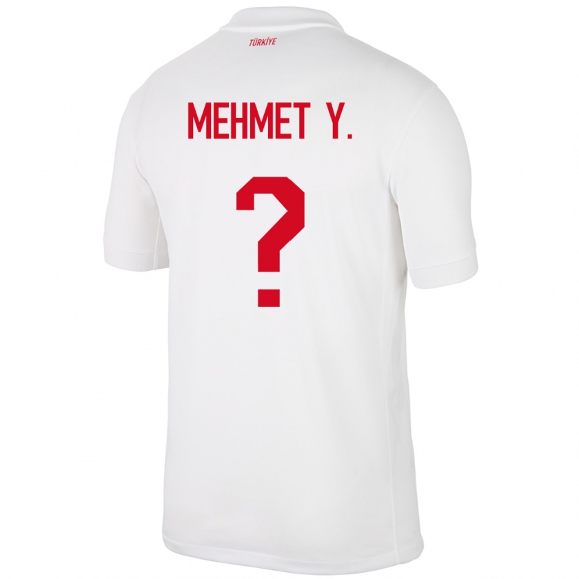 Kandiny Hombre Camiseta Turquía Mehmet Yildirim #0 Blanco 1ª Equipación 24-26 La Camisa México