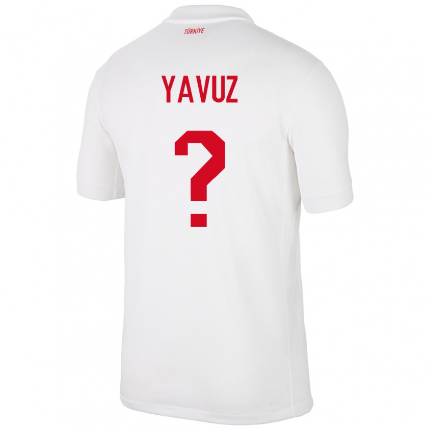 Kandiny Hombre Camiseta Turquía Görkem Yavuz #0 Blanco 1ª Equipación 24-26 La Camisa México