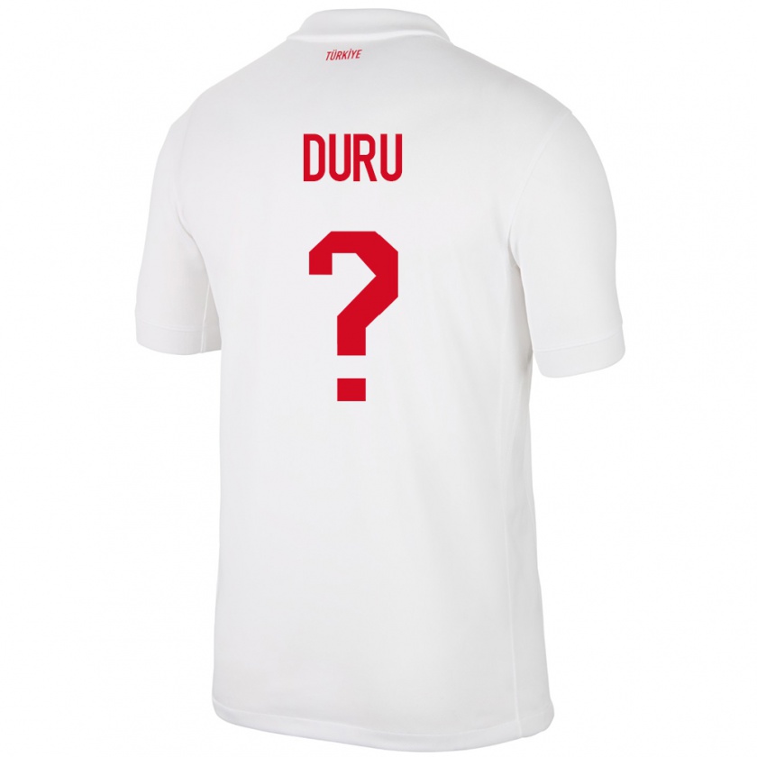 Kandiny Hombre Camiseta Turquía Mustafa Duru #0 Blanco 1ª Equipación 24-26 La Camisa México