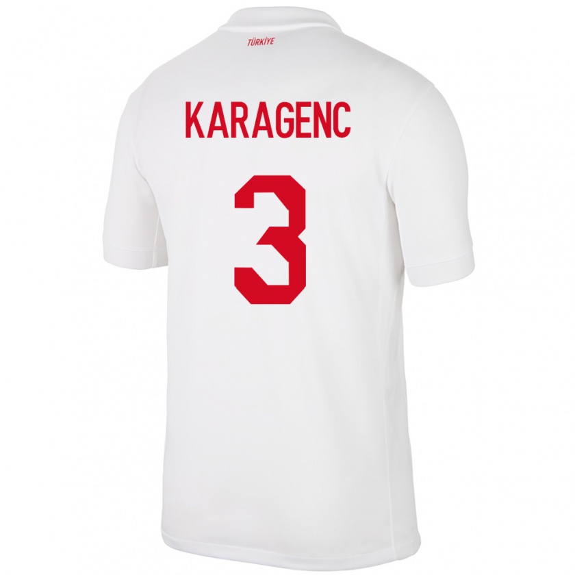 Kandiny Hombre Camiseta Turquía Didem Karagenç #3 Blanco 1ª Equipación 24-26 La Camisa México