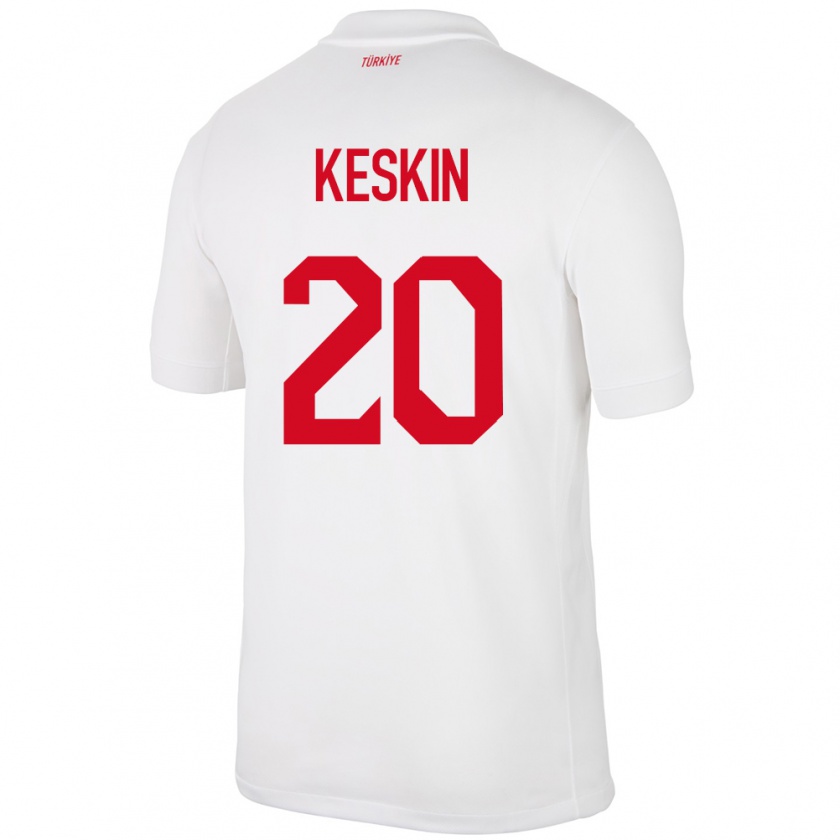 Kandiny Hombre Camiseta Turquía Elif Keskin #20 Blanco 1ª Equipación 24-26 La Camisa México