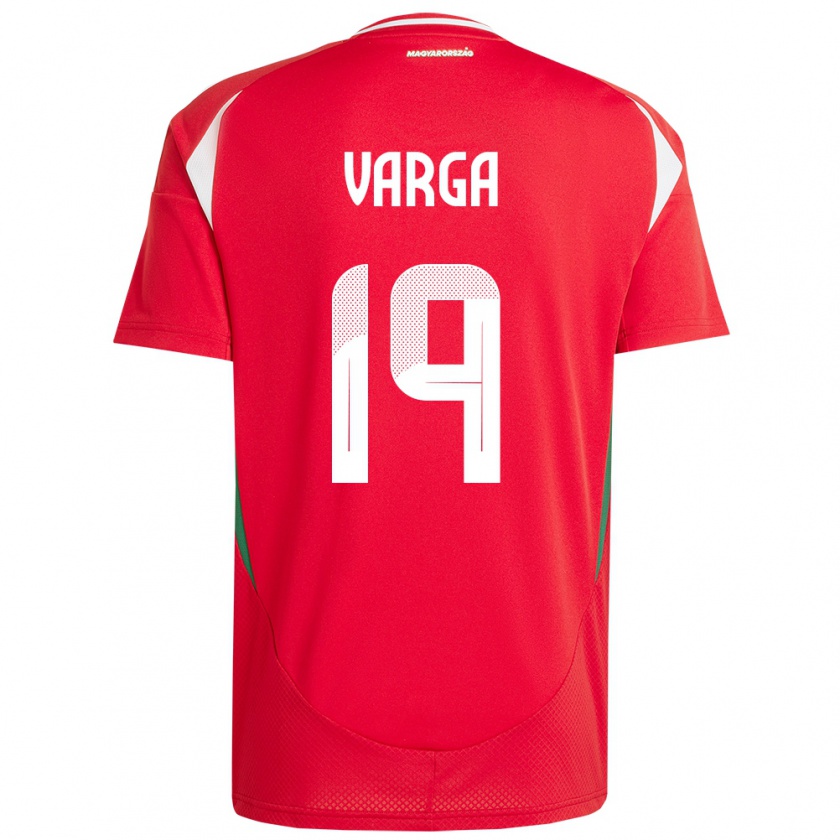 Kandiny Uomo Maglia Ungheria Barnabás Varga #19 Rosso Kit Gara Home 24-26 Maglietta