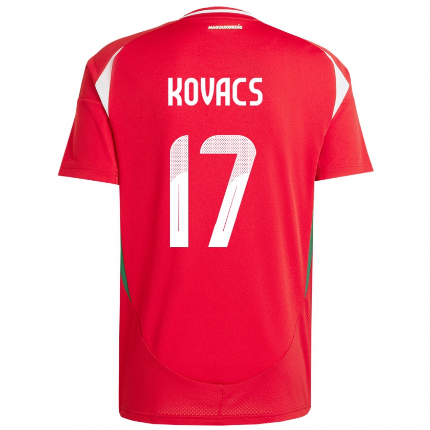 Kandiny Heren Hongarije Mátyás Kovács #17 Rood Thuisshirt Thuistenue 24-26 T-Shirt