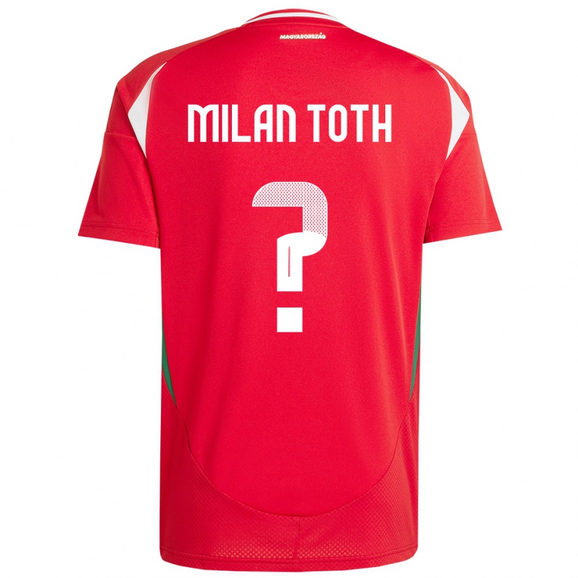 Kandiny Uomo Maglia Ungheria Milán Tóth #0 Rosso Kit Gara Home 24-26 Maglietta