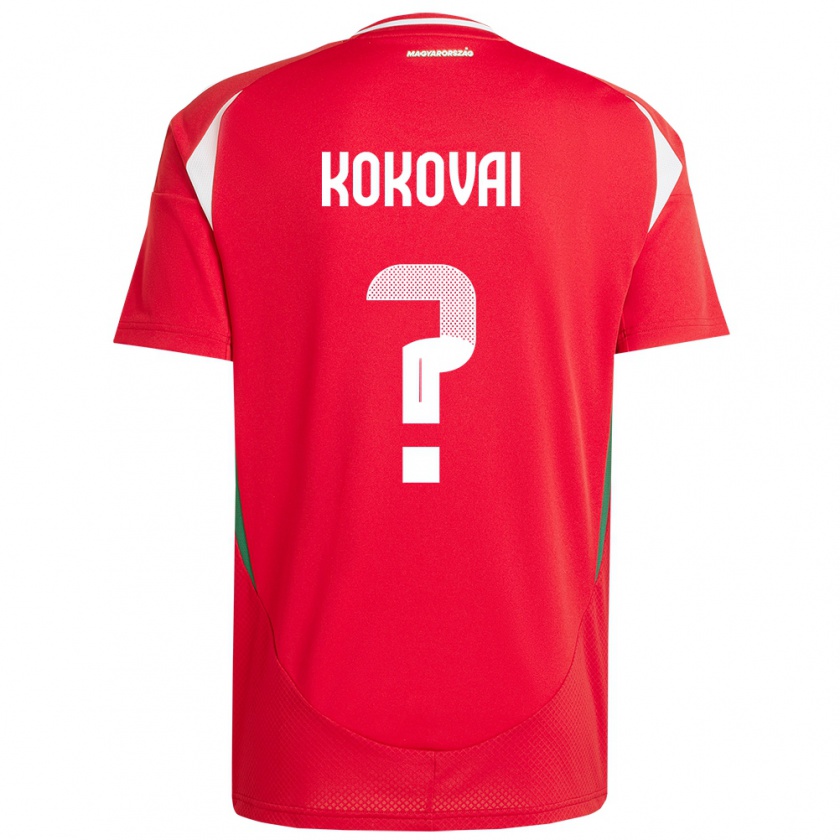 Kandiny Heren Hongarije Csongor Kokovai #0 Rood Thuisshirt Thuistenue 24-26 T-Shirt