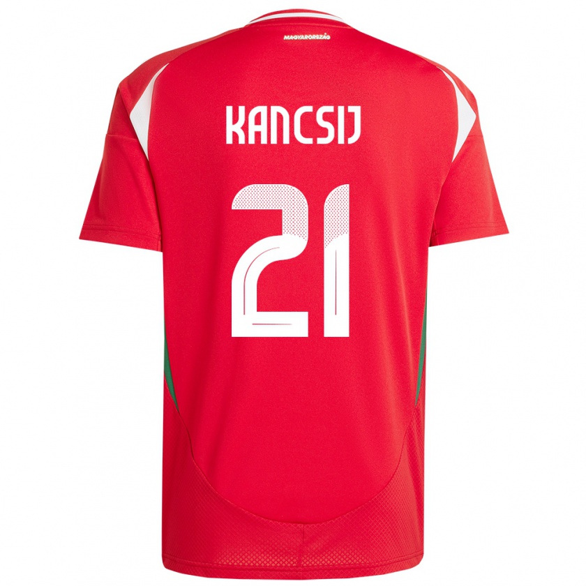 Kandiny Heren Hongarije Artúr Kancsij #21 Rood Thuisshirt Thuistenue 24-26 T-Shirt België