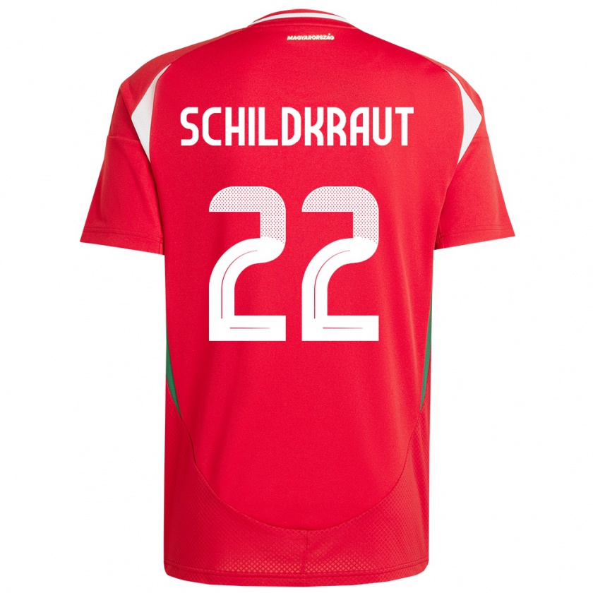 Kandiny Heren Hongarije Fruzsina Schildkraut #22 Rood Thuisshirt Thuistenue 24-26 T-Shirt