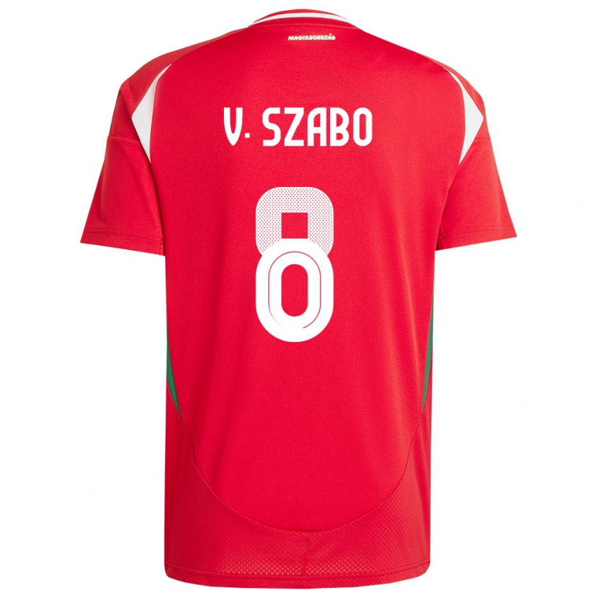 Kandiny Heren Hongarije Viktória Szabó #8 Rood Thuisshirt Thuistenue 24-26 T-Shirt