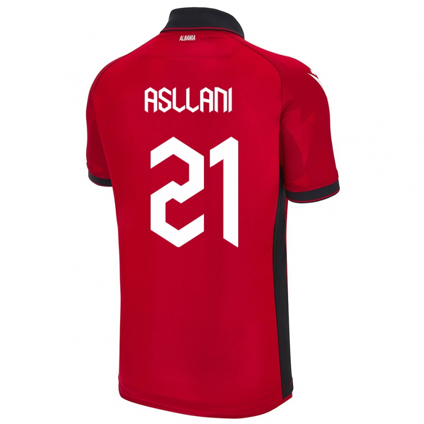 Kandiny Herren Albanien Kristjan Asllani #21 Rot Heimtrikot Trikot 24-26 T-Shirt Österreich