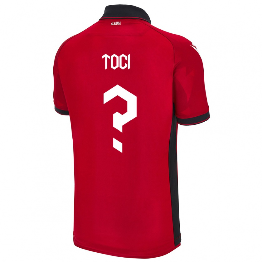 Kandiny Herren Albanien Eljon Toci #0 Rot Heimtrikot Trikot 24-26 T-Shirt Österreich