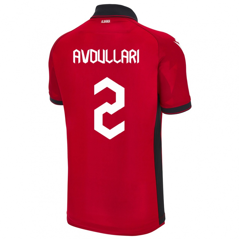 Kandiny Herren Albanien Davide Avdullari #2 Rot Heimtrikot Trikot 24-26 T-Shirt Österreich