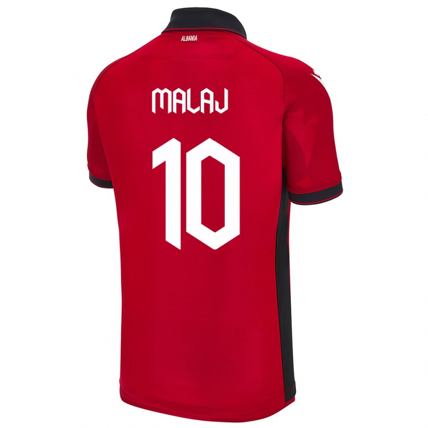 Kandiny Uomo Maglia Albania Tedi Malaj #10 Rosso Kit Gara Home 24-26 Maglietta