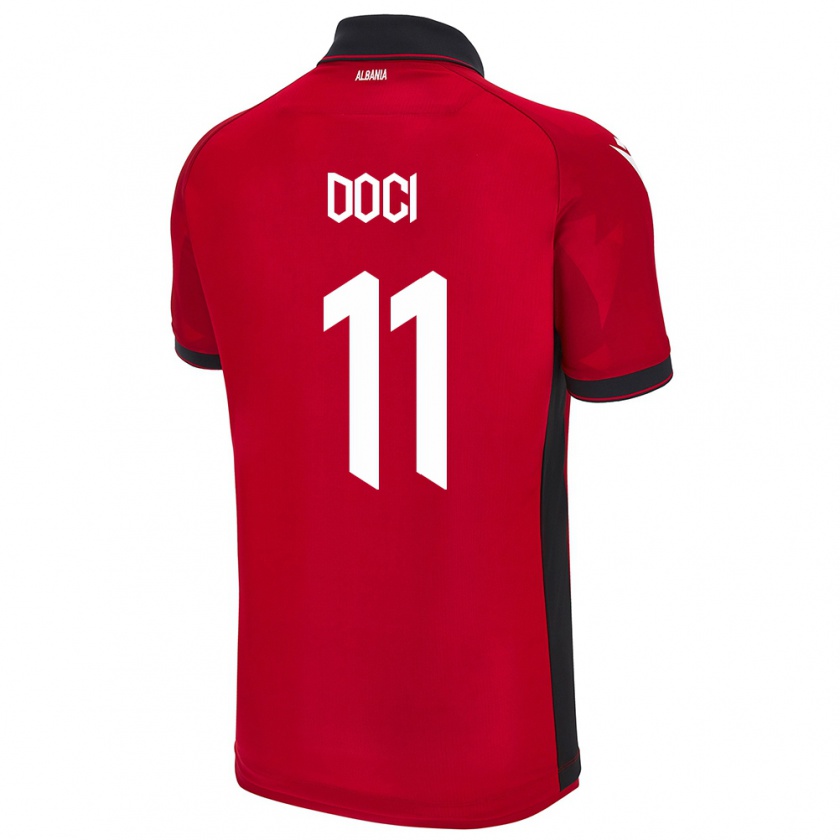 Kandiny Herren Albanien Megi Doçi #11 Rot Heimtrikot Trikot 24-26 T-Shirt Österreich