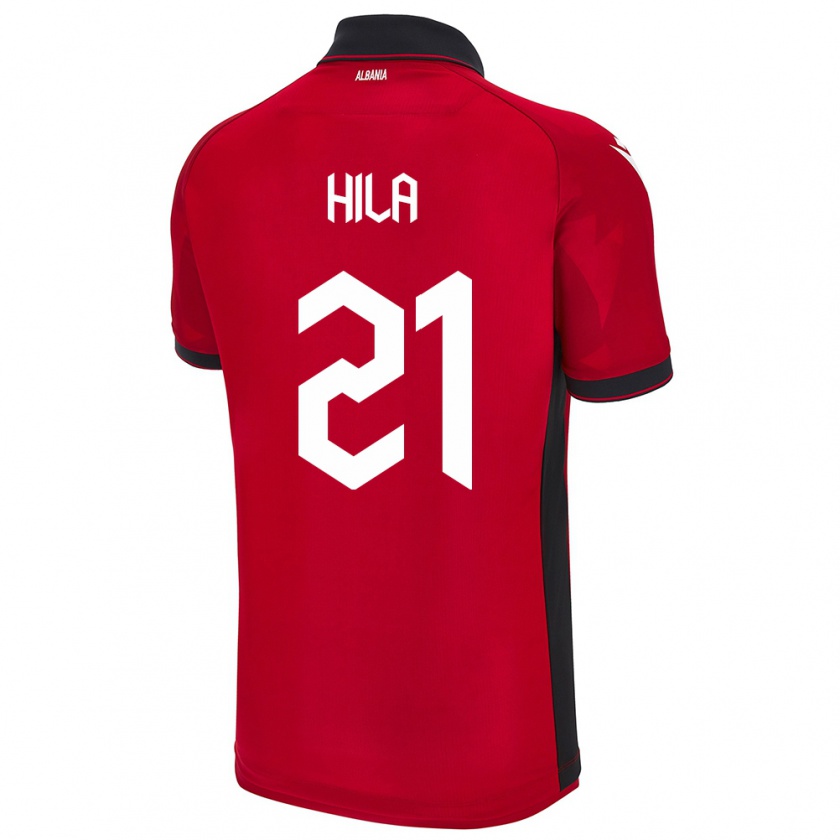 Kandiny Heren Albanië Alma Hila #21 Rood Thuisshirt Thuistenue 24-26 T-Shirt België