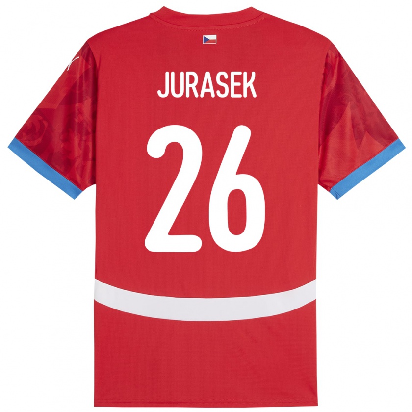 Kandiny Herren Tschechien Matej Jurasek #26 Rot Heimtrikot Trikot 24-26 T-Shirt Österreich