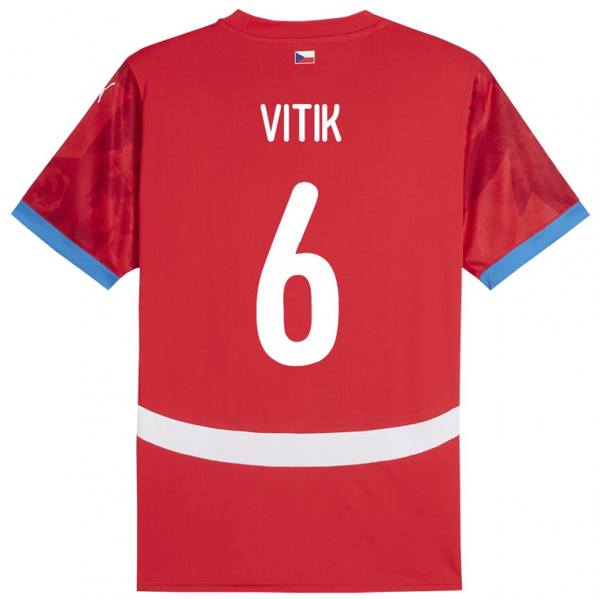 Kandiny Heren Tsjechië Martin Vitík #6 Rood Thuisshirt Thuistenue 24-26 T-Shirt België