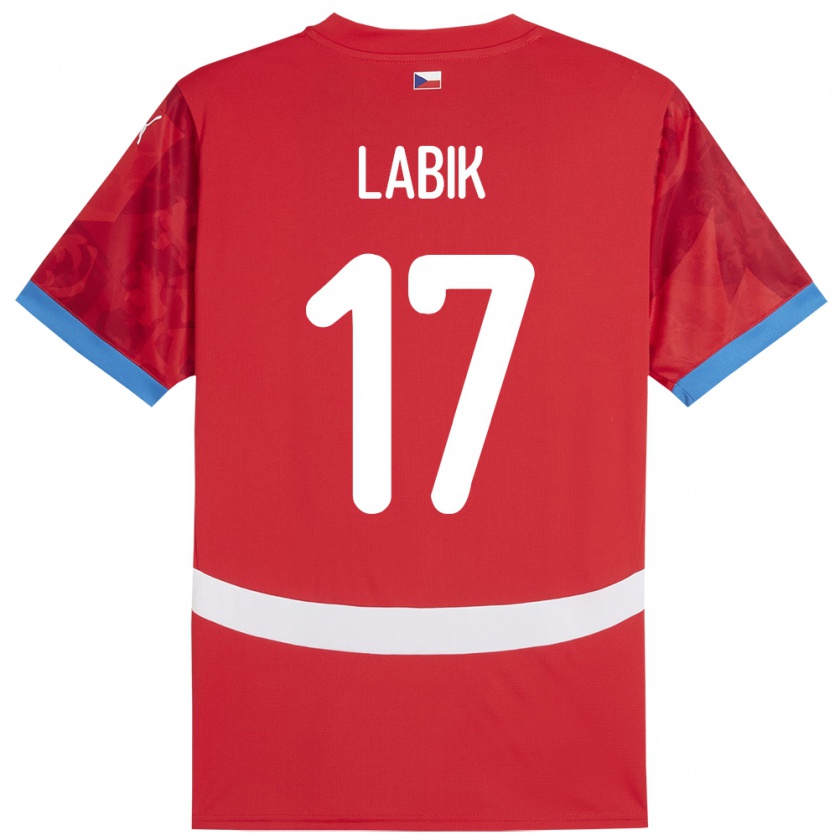 Kandiny Uomo Maglia Cechia Albert Labik #17 Rosso Kit Gara Home 24-26 Maglietta