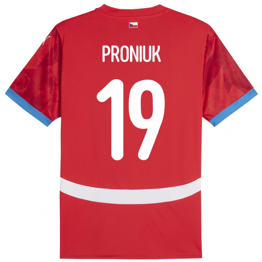 Kandiny Uomo Maglia Cechia Adam Proniuk #19 Rosso Kit Gara Home 24-26 Maglietta