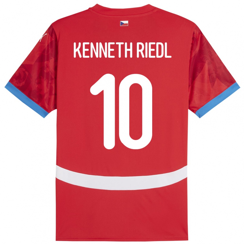 Kandiny Uomo Maglia Cechia Victor Kenneth Riedl #10 Rosso Kit Gara Home 24-26 Maglietta