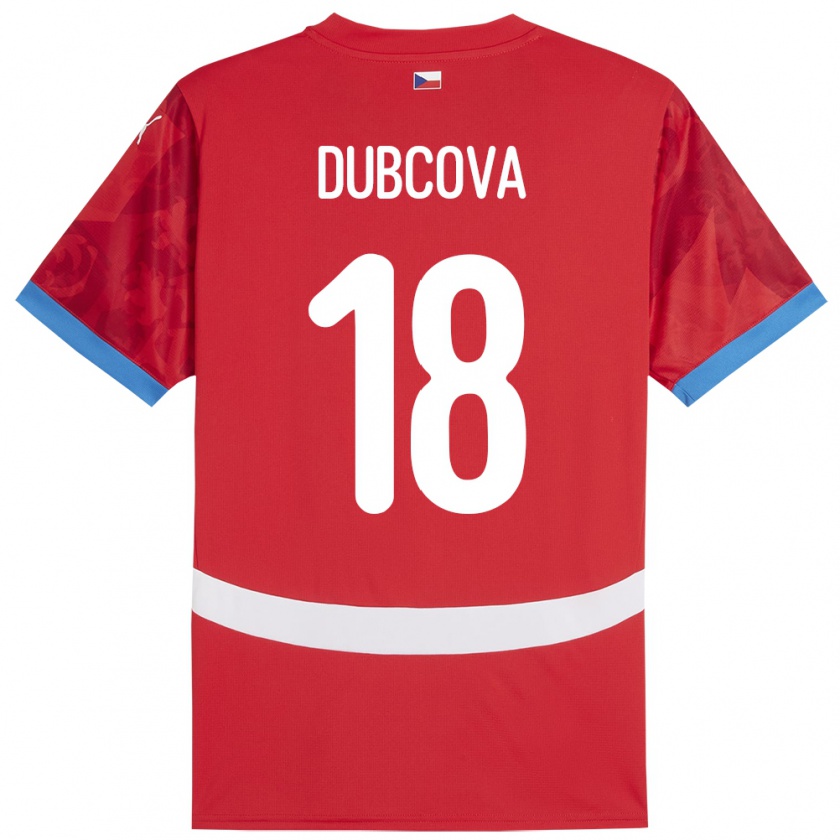 Kandiny Uomo Maglia Cechia Kamila Dubcová #18 Rosso Kit Gara Home 24-26 Maglietta