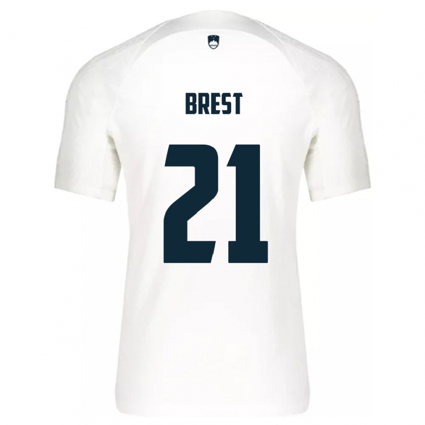 Kandiny Hombre Camiseta Eslovenia Marko Brest #21 Blanco 1ª Equipación 24-26 La Camisa México