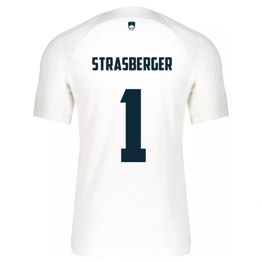 Kandiny Heren Slovenië Tim Strasberger #1 Wit Thuisshirt Thuistenue 24-26 T-Shirt België