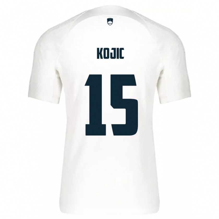 Kandiny Hombre Camiseta Eslovenia Dino Kojic #15 Blanco 1ª Equipación 24-26 La Camisa México