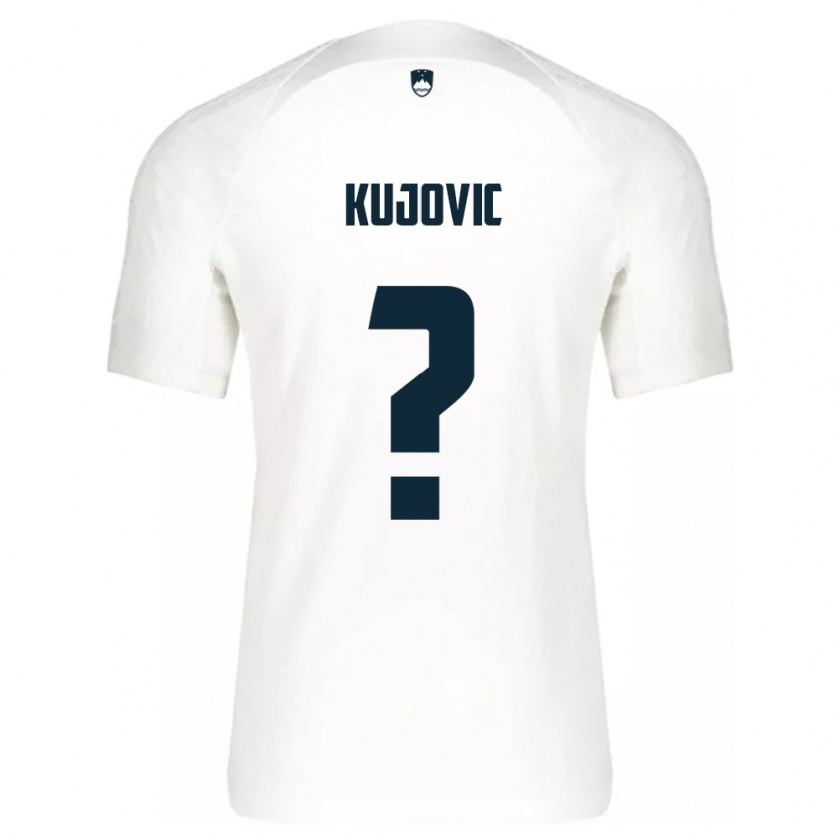 Kandiny Hombre Camiseta Eslovenia Tian Kujovic #0 Blanco 1ª Equipación 24-26 La Camisa México