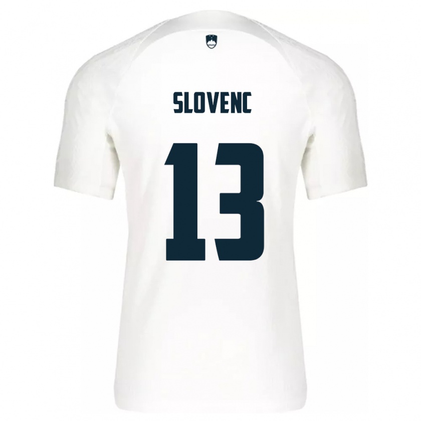 Kandiny Heren Slovenië Nejc Slovenc #13 Wit Thuisshirt Thuistenue 24-26 T-Shirt