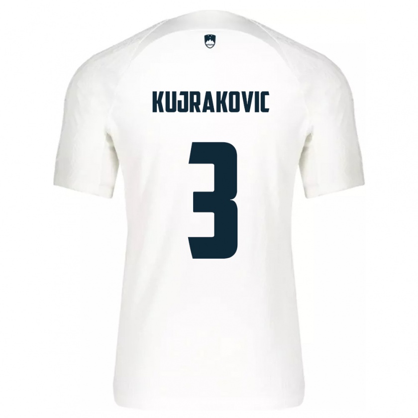 Kandiny Hombre Camiseta Eslovenia Minel Kujrakovic #3 Blanco 1ª Equipación 24-26 La Camisa México