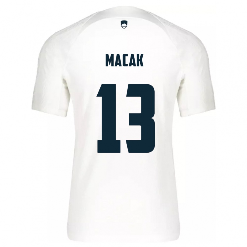 Kandiny Hombre Camiseta Eslovenia Tian Macak #13 Blanco 1ª Equipación 24-26 La Camisa México