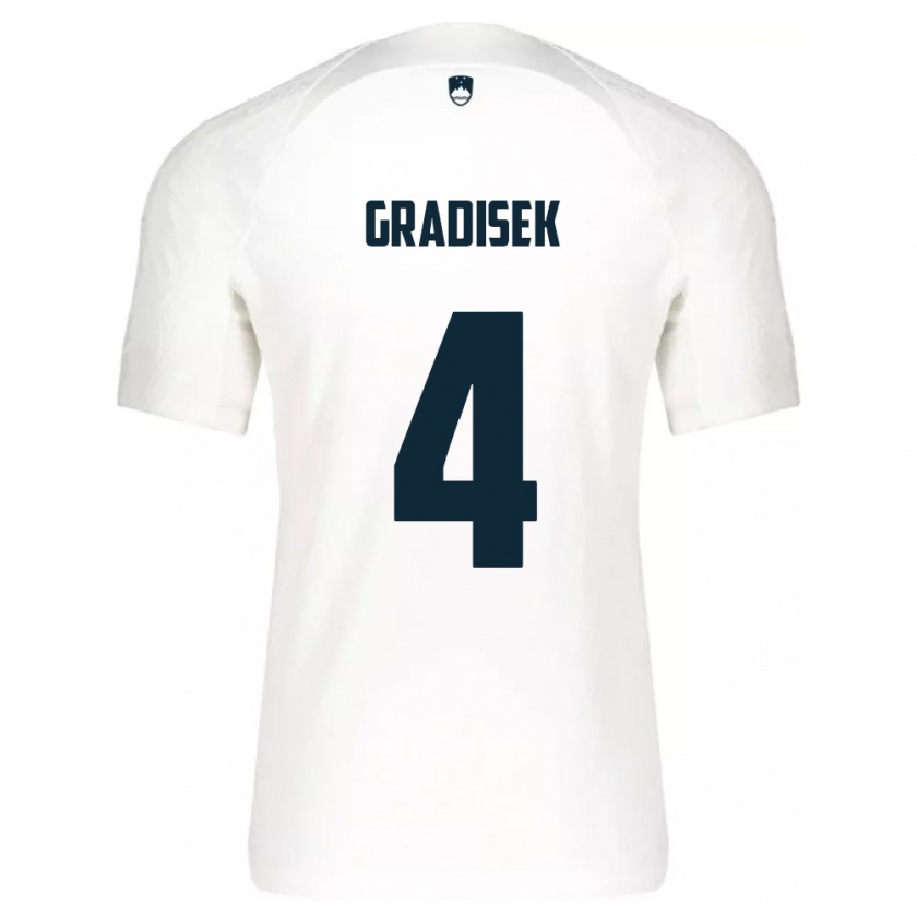 Kandiny Heren Slovenië Sara Gradišek #4 Wit Thuisshirt Thuistenue 24-26 T-Shirt