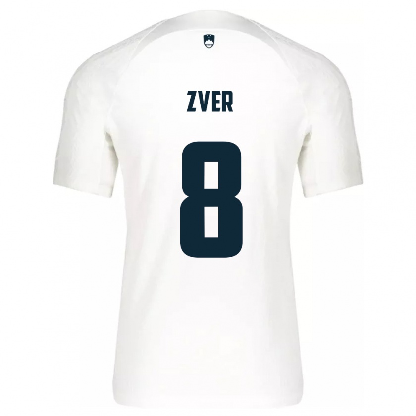 Kandiny Hombre Camiseta Eslovenia Mateja Zver #8 Blanco 1ª Equipación 24-26 La Camisa México