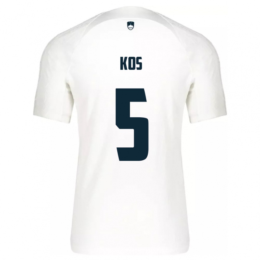 Kandiny Hombre Camiseta Eslovenia Evelina Kos #5 Blanco 1ª Equipación 24-26 La Camisa México