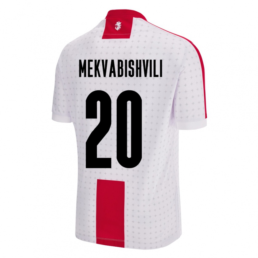 Kandiny Heren Georgia Anzor Mekvabishvili #20 Wit Thuisshirt Thuistenue 24-26 T-Shirt